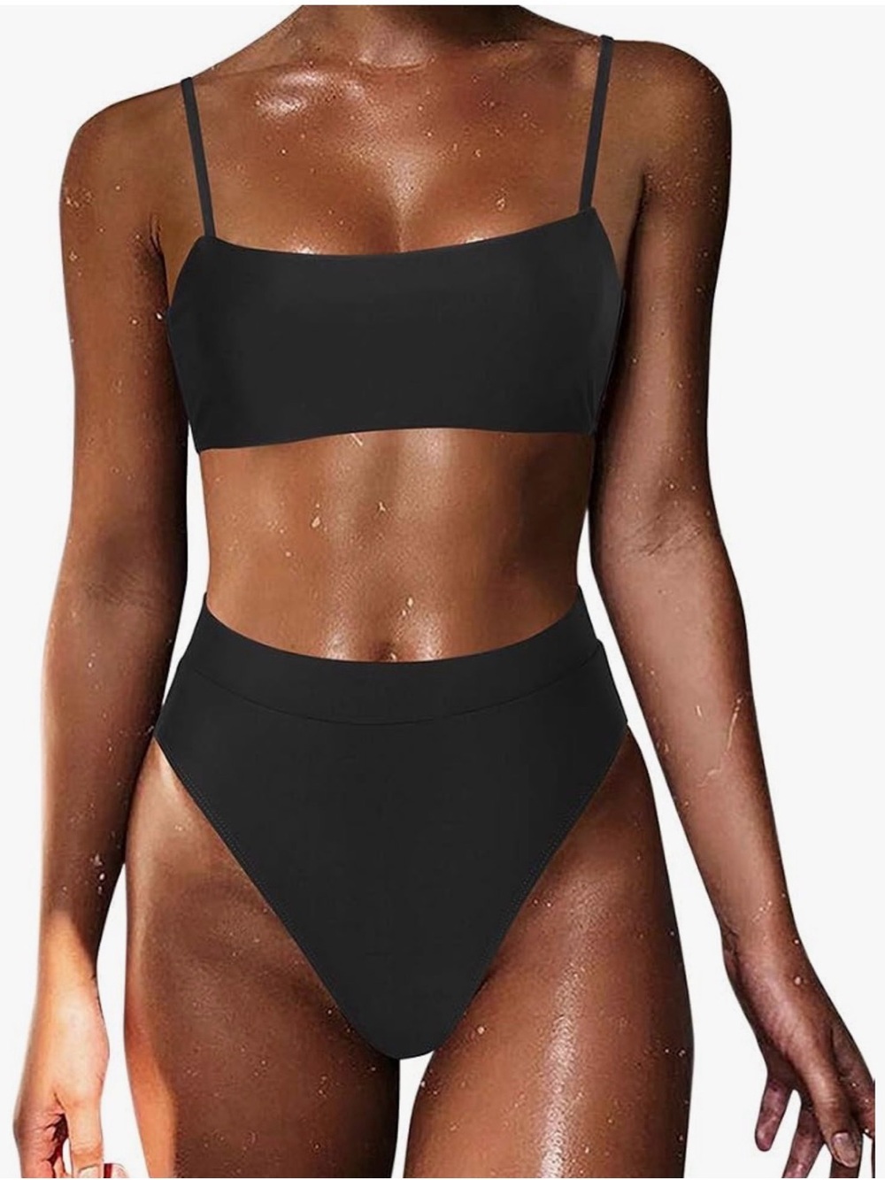 Source Unknown Black High-Waist Bikini Set